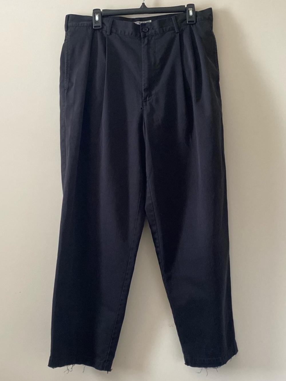 Structure Men’s Pleated Black Cotton Pants - W 36 / L 30 - Pre-owned